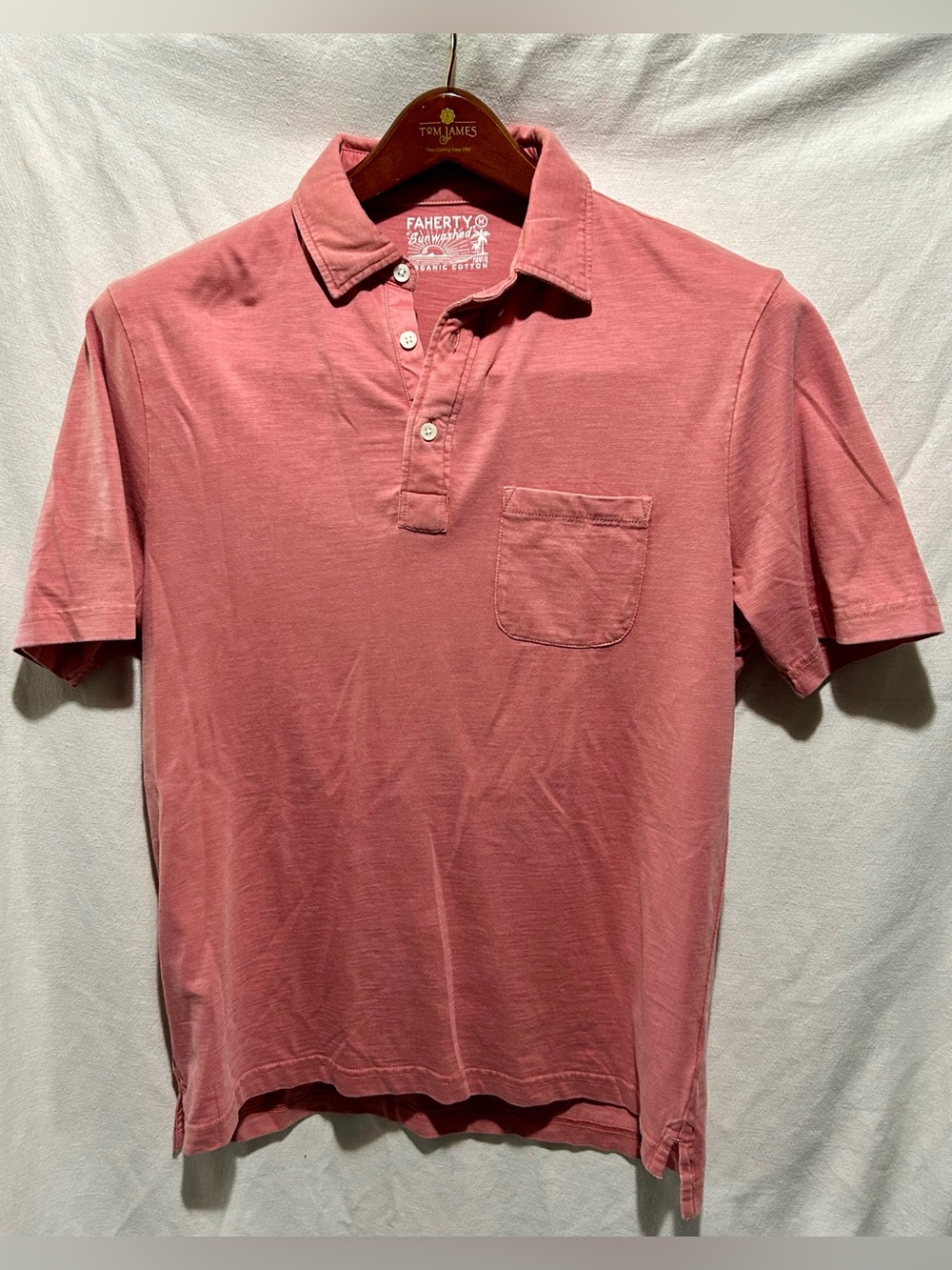 Faherty Sunwashed Organic Cotton Polo Men’s Size M NWT